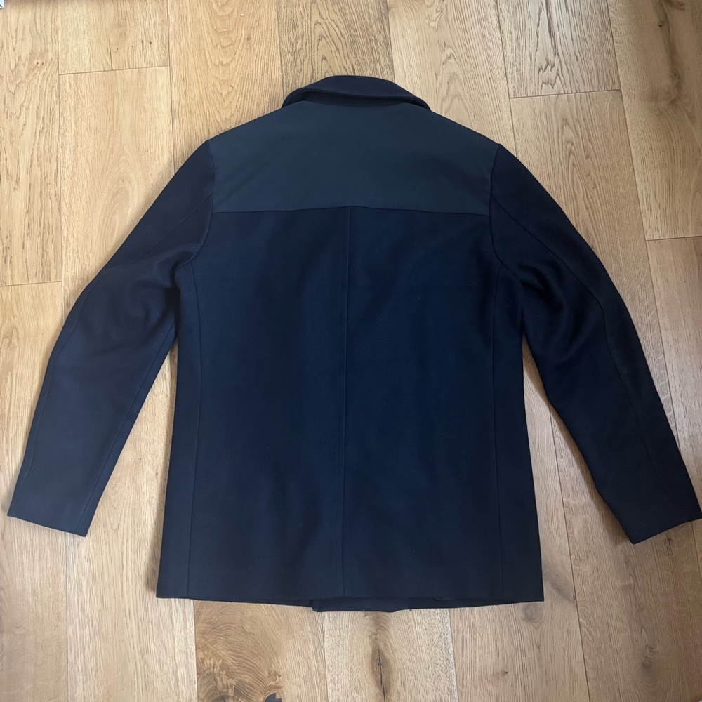 THEORY MEN'S NAVY BLUE WOOL PEACOAT JACKET SIZE US L LARGE - Picture 2 of 8